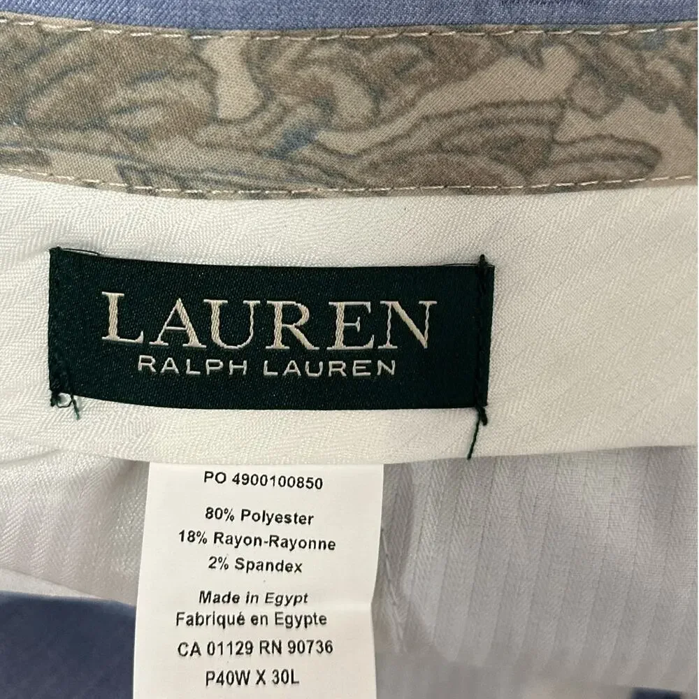 Lauren Ralph Lauren Men's Neville Dress Trouser Pants Blue Size 40W x 30L Golf